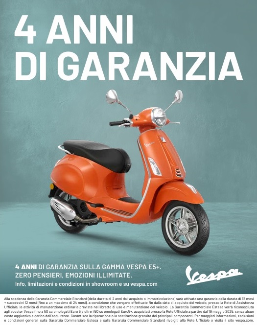 Vespa 4 anni di garanzia